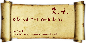 Kővári András névjegykártya